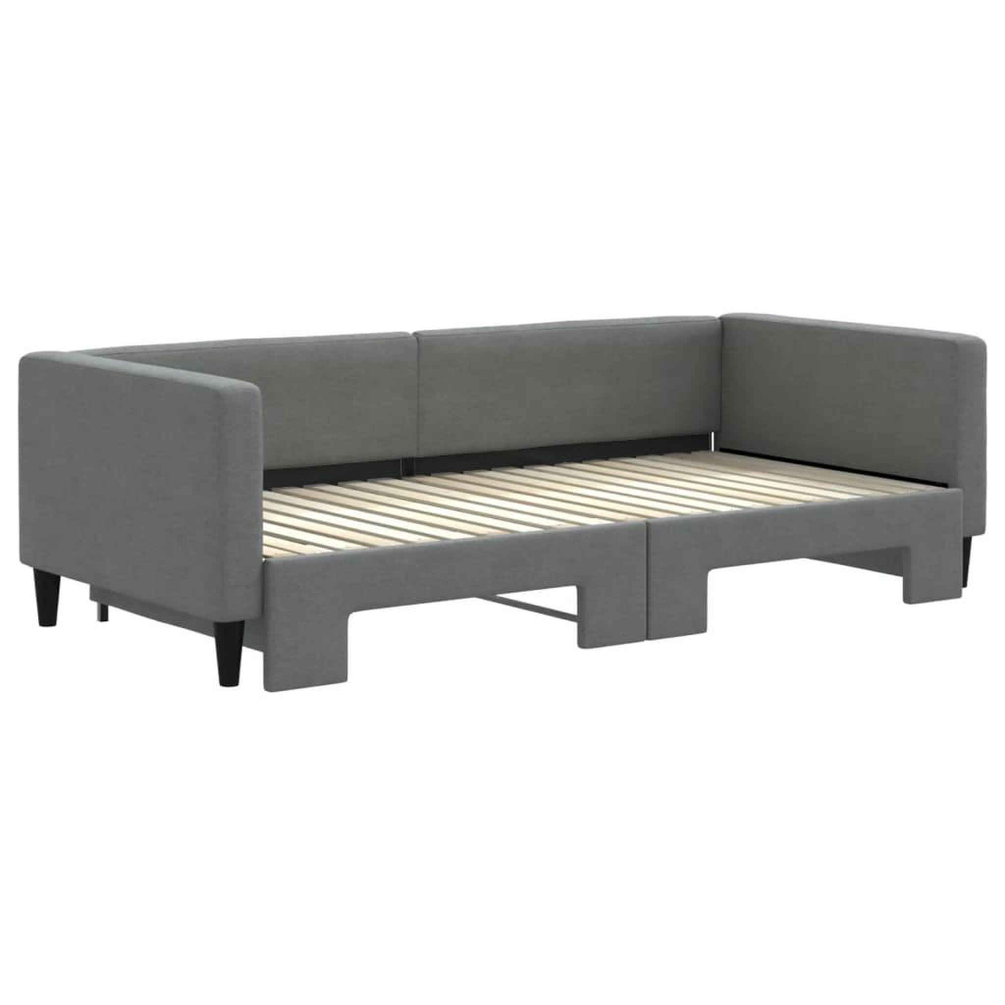 Voir la diapositive 3 : VIDAXL Lit de jour avec gigogne sans matelas gris fonce 90x190 cm