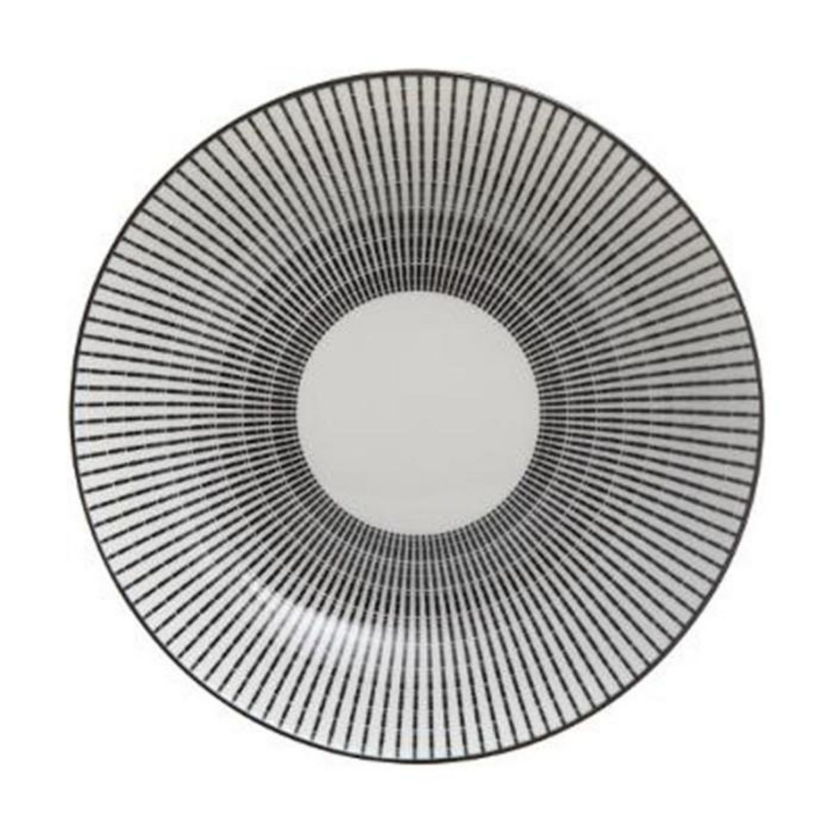 SECRET DE GOURMET Lot de 6 Assiettes Creuses Porcelaine  Lunis  20cm Noir