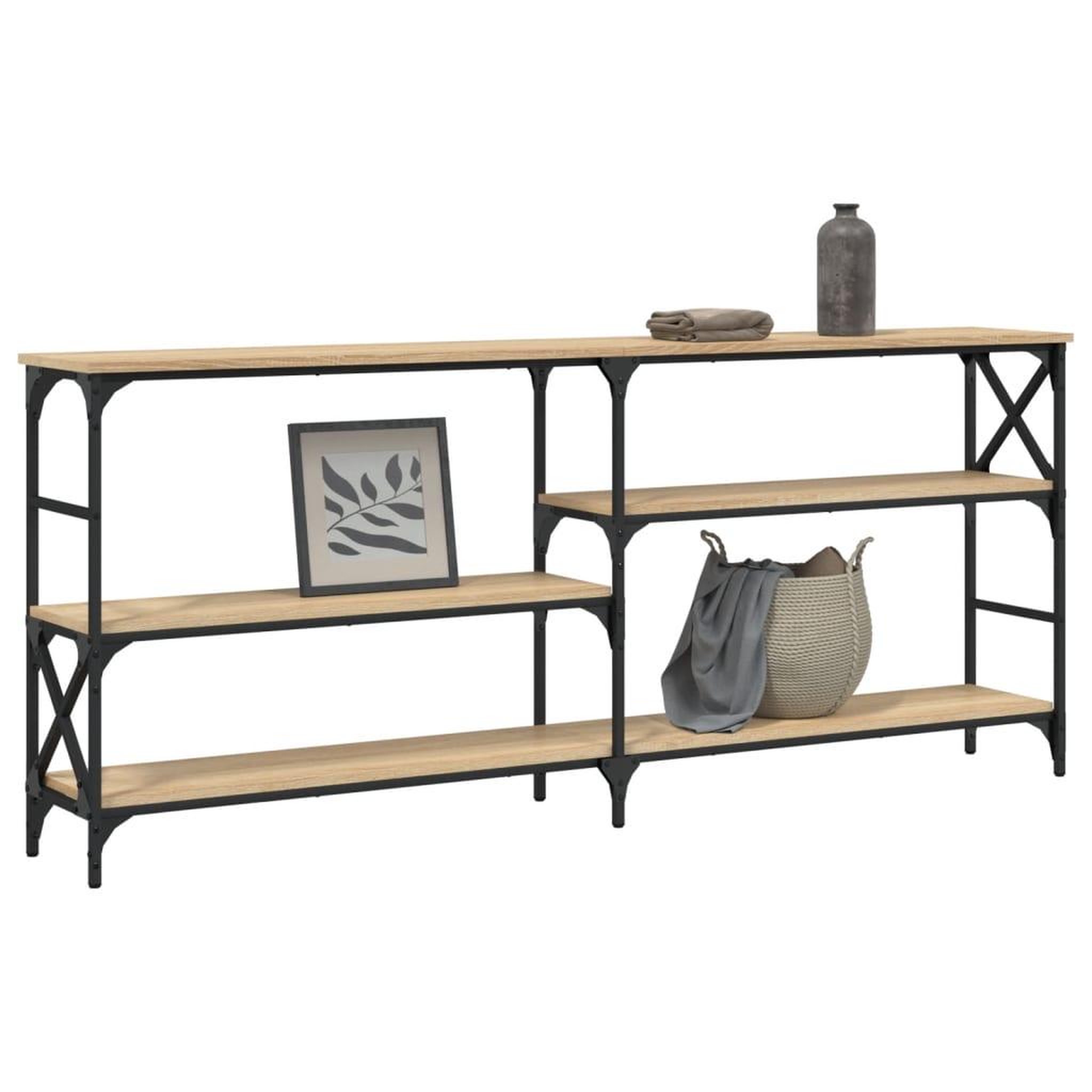 Voir la diapositive 3 : VIDAXL Table console chene sonoma 180x29x76,5 cm bois d'ingenierie