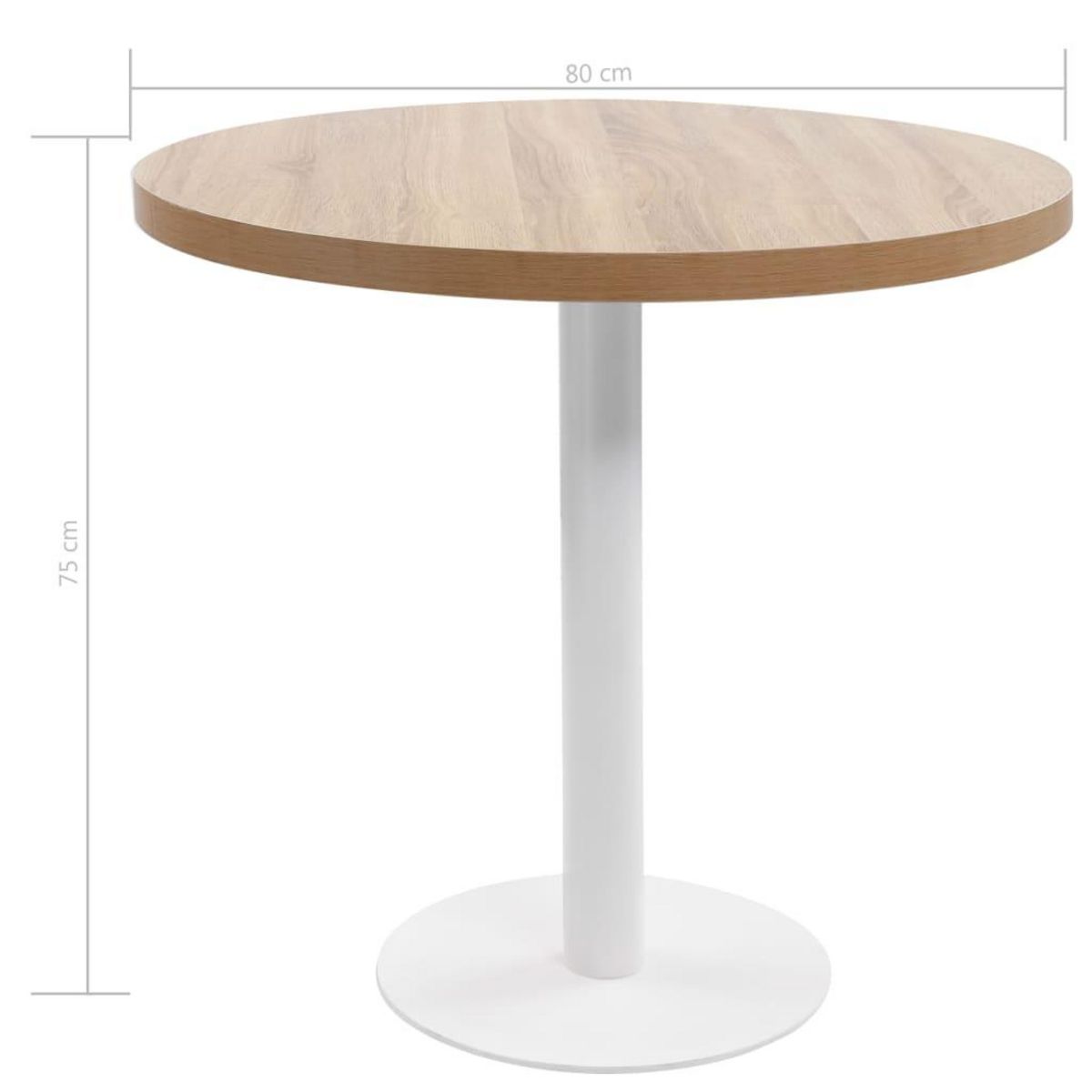 VIDAXL Table de bistro marron clair 80 cm MDF