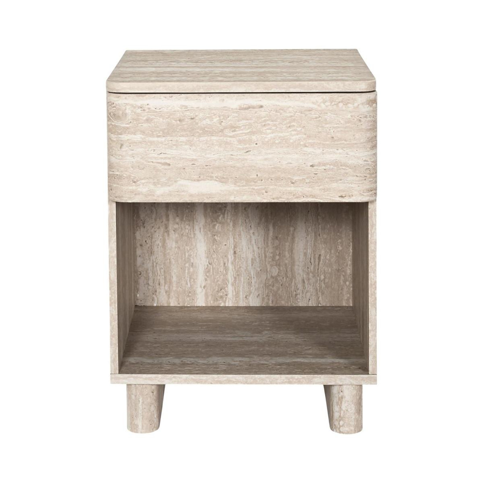 Voir la diapositive 2 : The Home Deco Factory Table de chevet avec tiroir  pietra  56cm beige