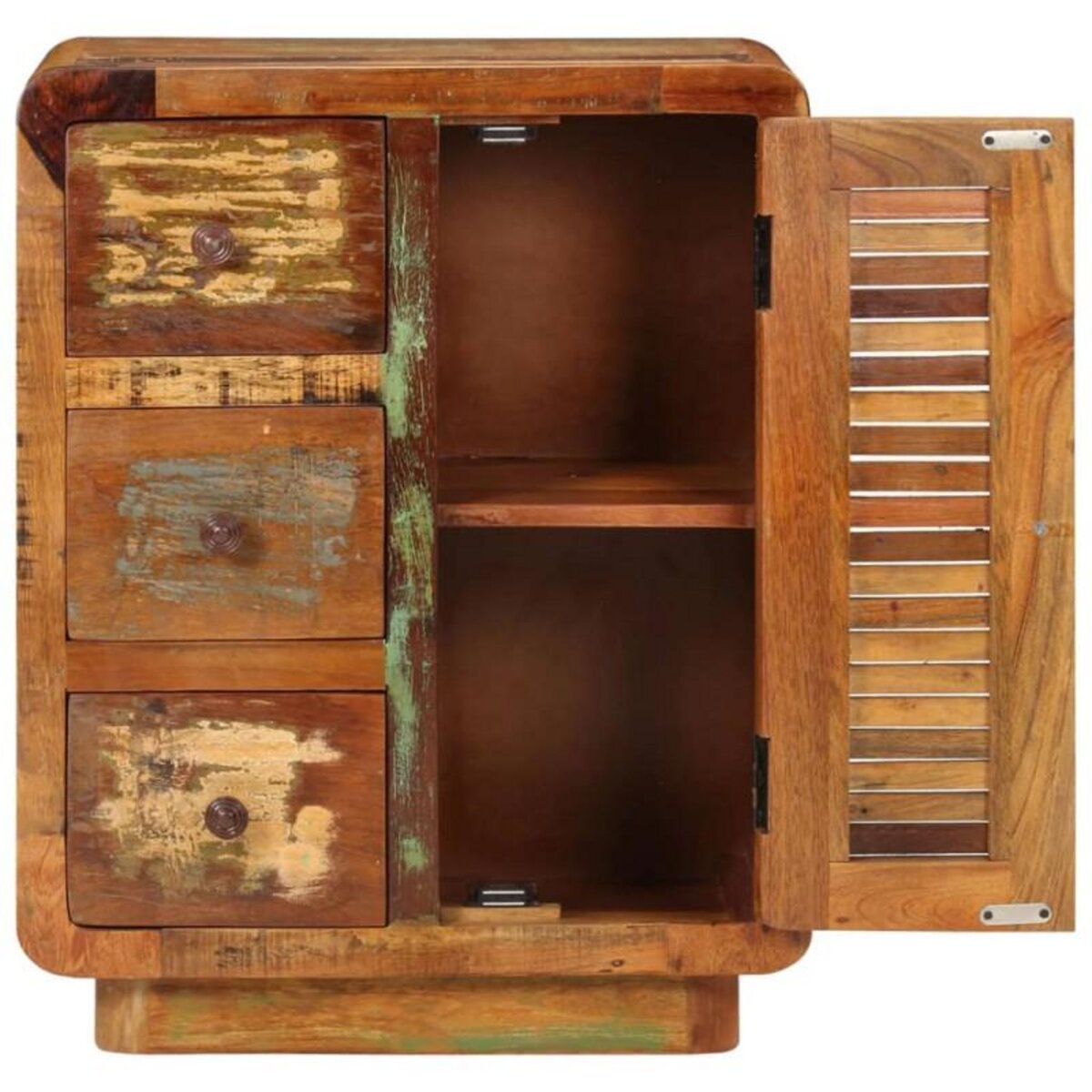 VIDAXL Buffet avec 3 tiroirs 55x30x70 cm bois de récupération massif