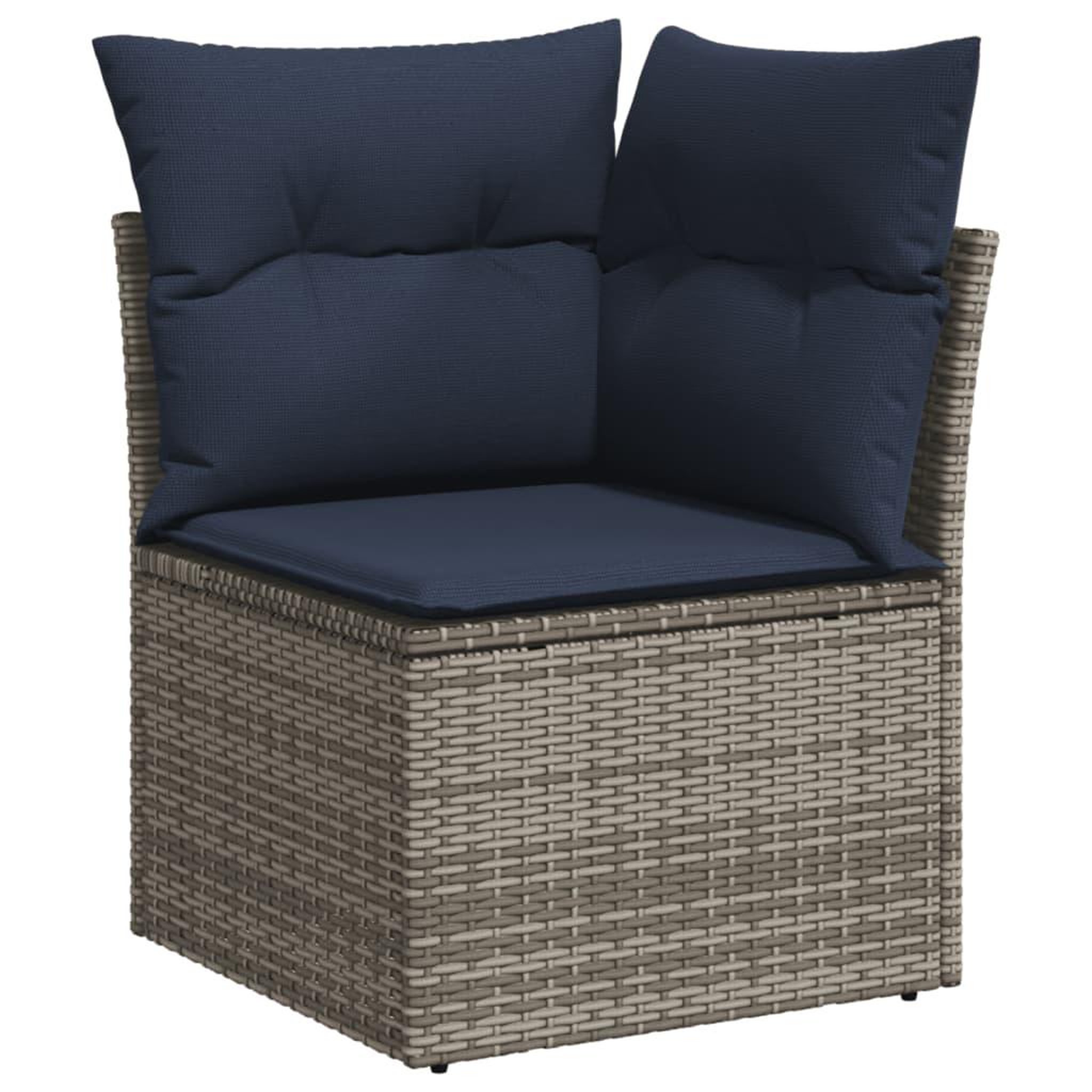 Voir la diapositive 3 : VIDAXL Salon de jardin avec coussins 13 pcs gris resine tressee