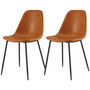 Voir la diapositive 1 : Rendez vous déco Lot de 2 chaises en cuir synthétique camel-Henrik