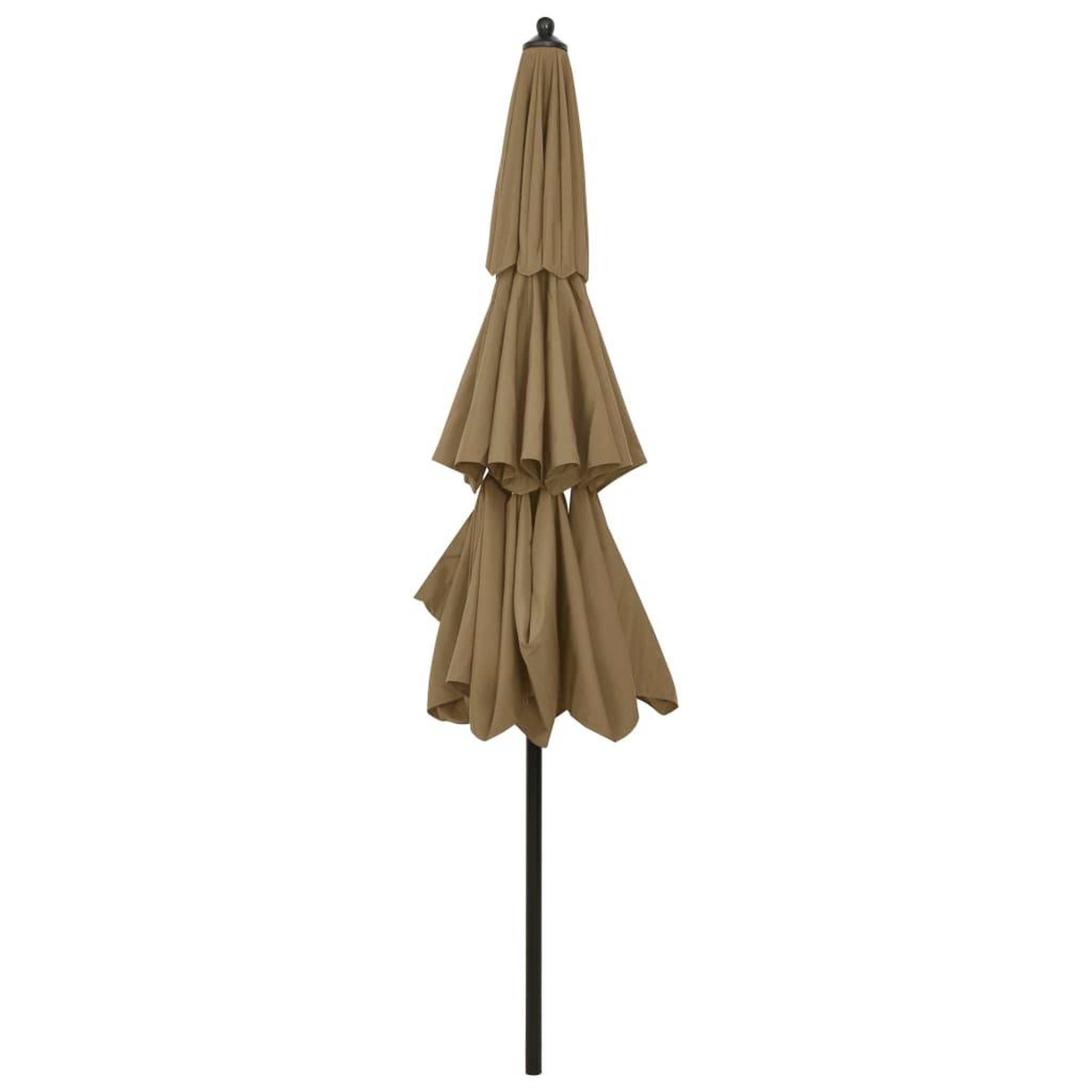 Voir la diapositive 4 : VIDAXL Parasol de jardin a 3 niveaux avec mat en aluminium taupe 3 m