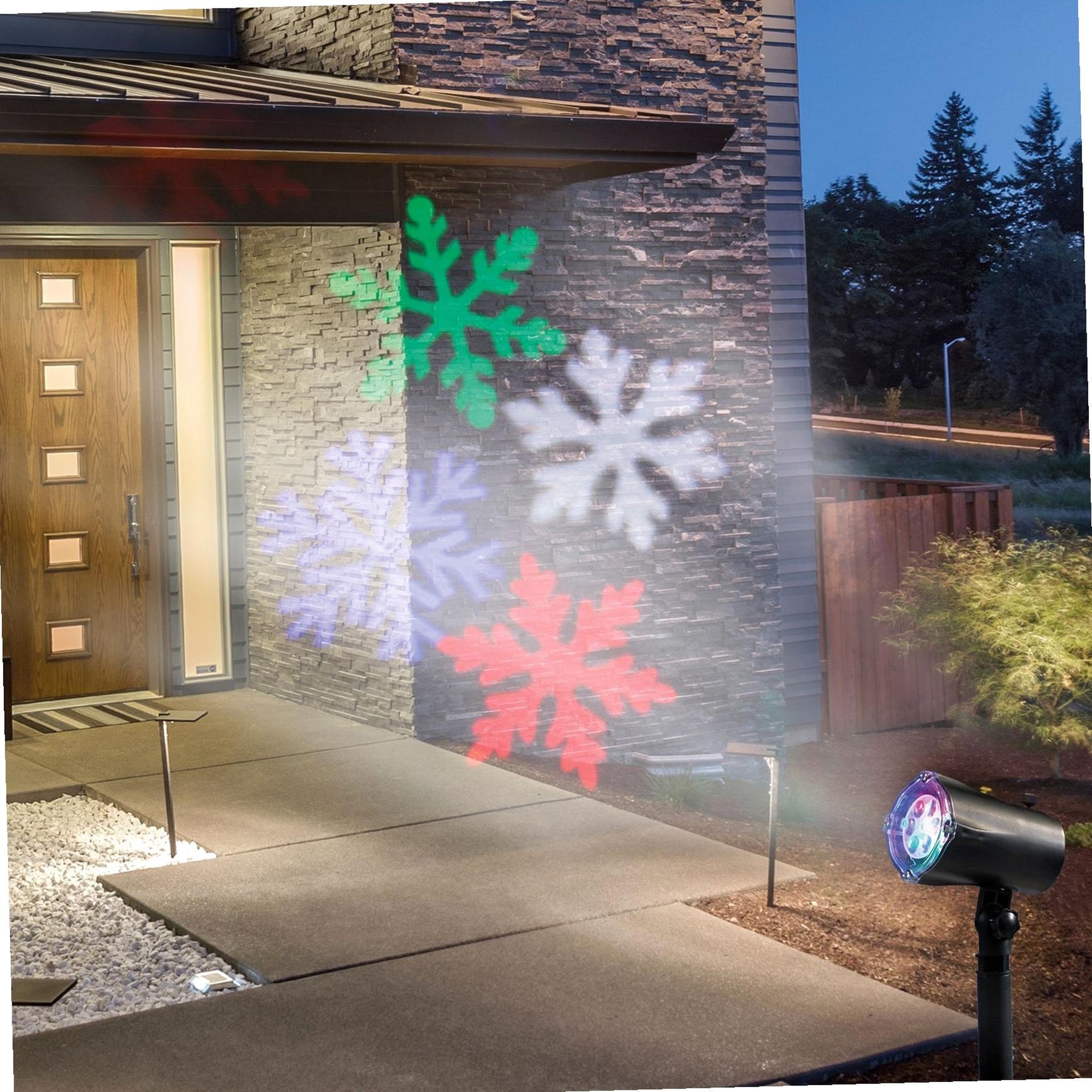 Voir la diapositive 1 : CEPAM Projecteur de façade animation flocons colorés