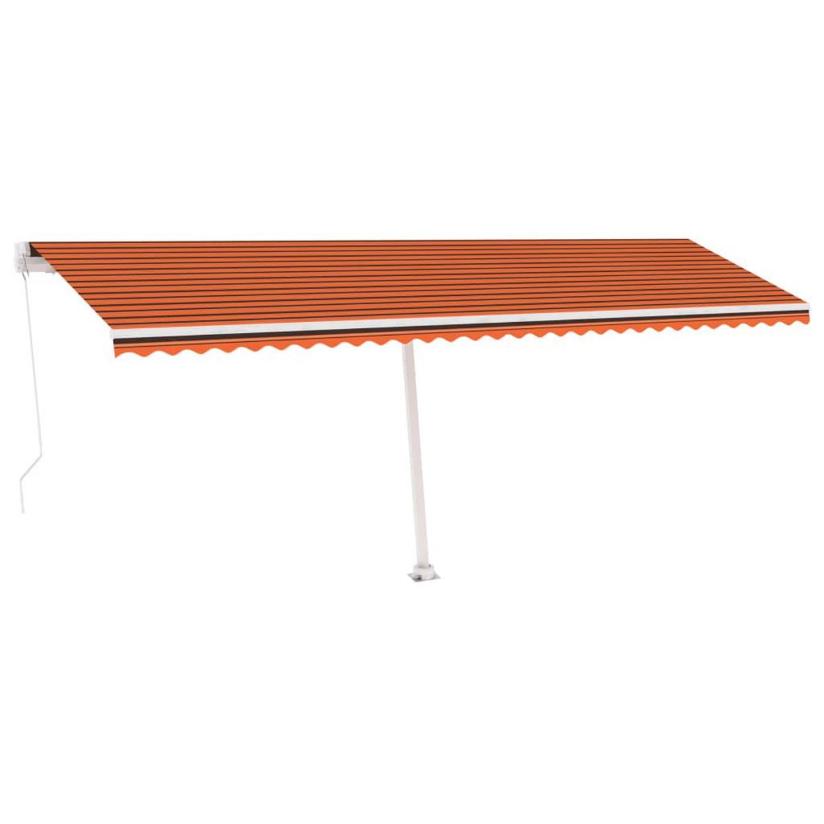VIDAXL Auvent manuel retractable avec LED 600x300 cm Orange et marron