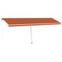 Voir la diapositive 2 : VIDAXL Auvent manuel retractable avec LED 600x300 cm Orange et marron