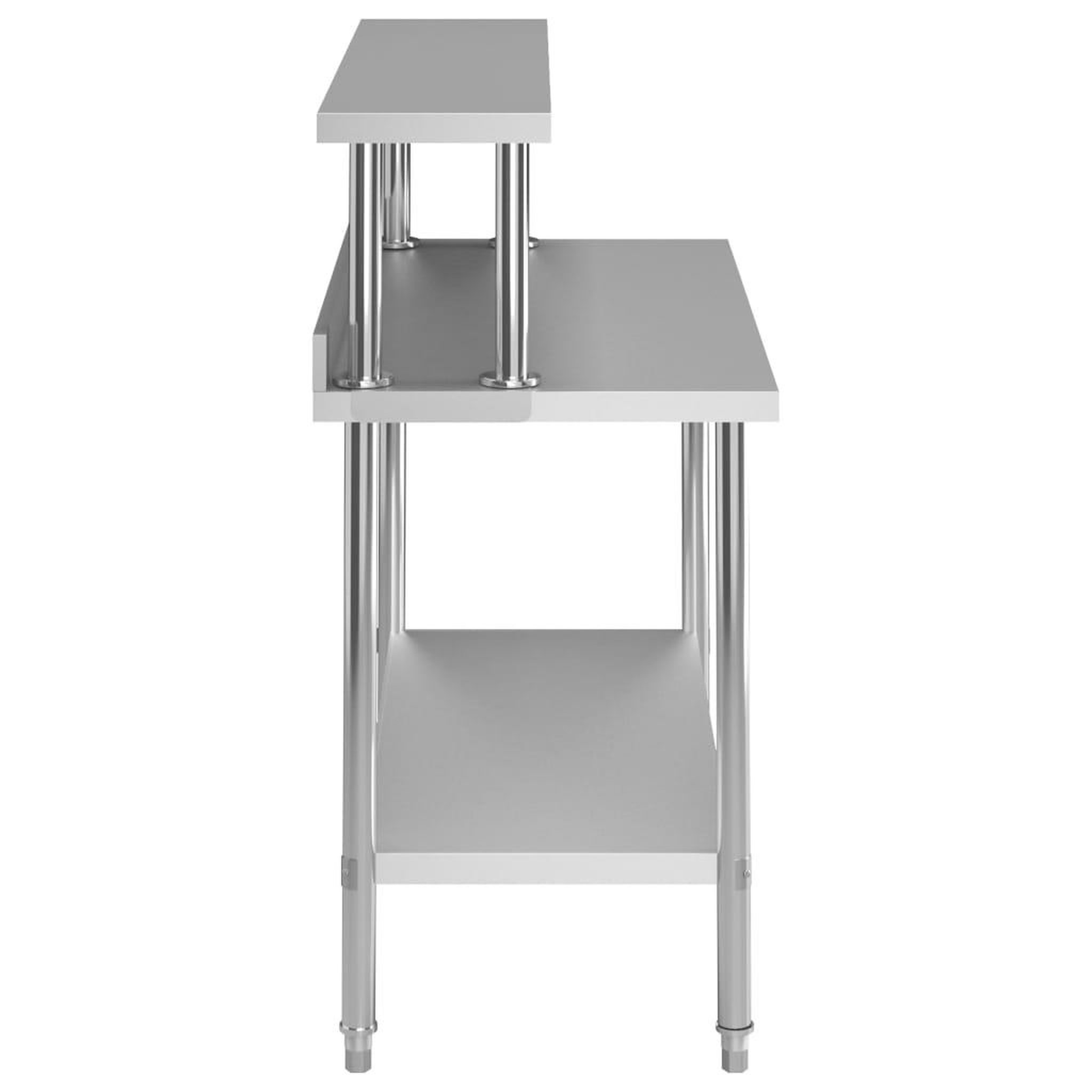 Voir la diapositive 4 : VIDAXL Table de travail de cuisine avec etagere 120x60x120 cm Inox