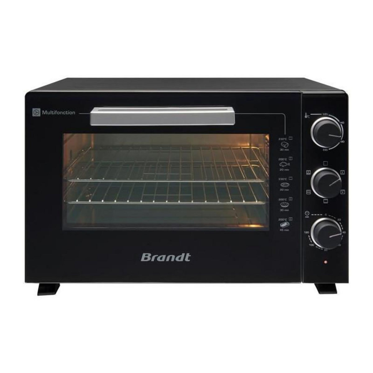 BRANDT BRANDT FC469MUB - Mini-Four 46 litres - 1800W - Multifonctions - Thermostat reglable 230?C - Minuterie 120min - Aluminium - Noir