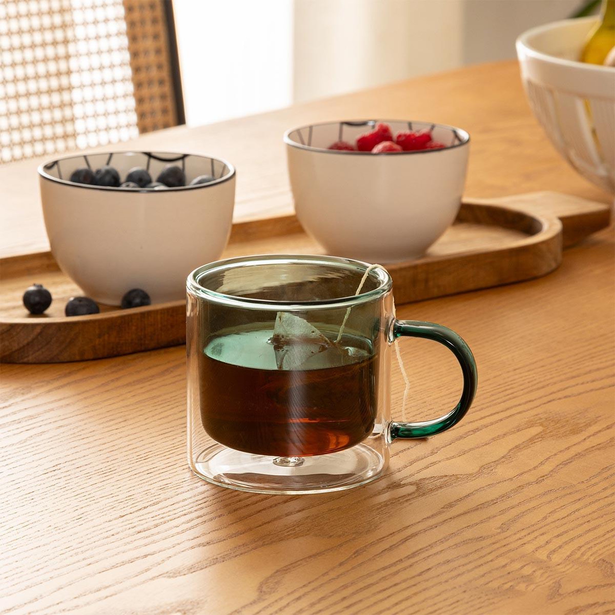 Voir la diapositive 3 : SECRET DE GOURMET Lot de 6 mugs en verre  lexi  25cl émeraude