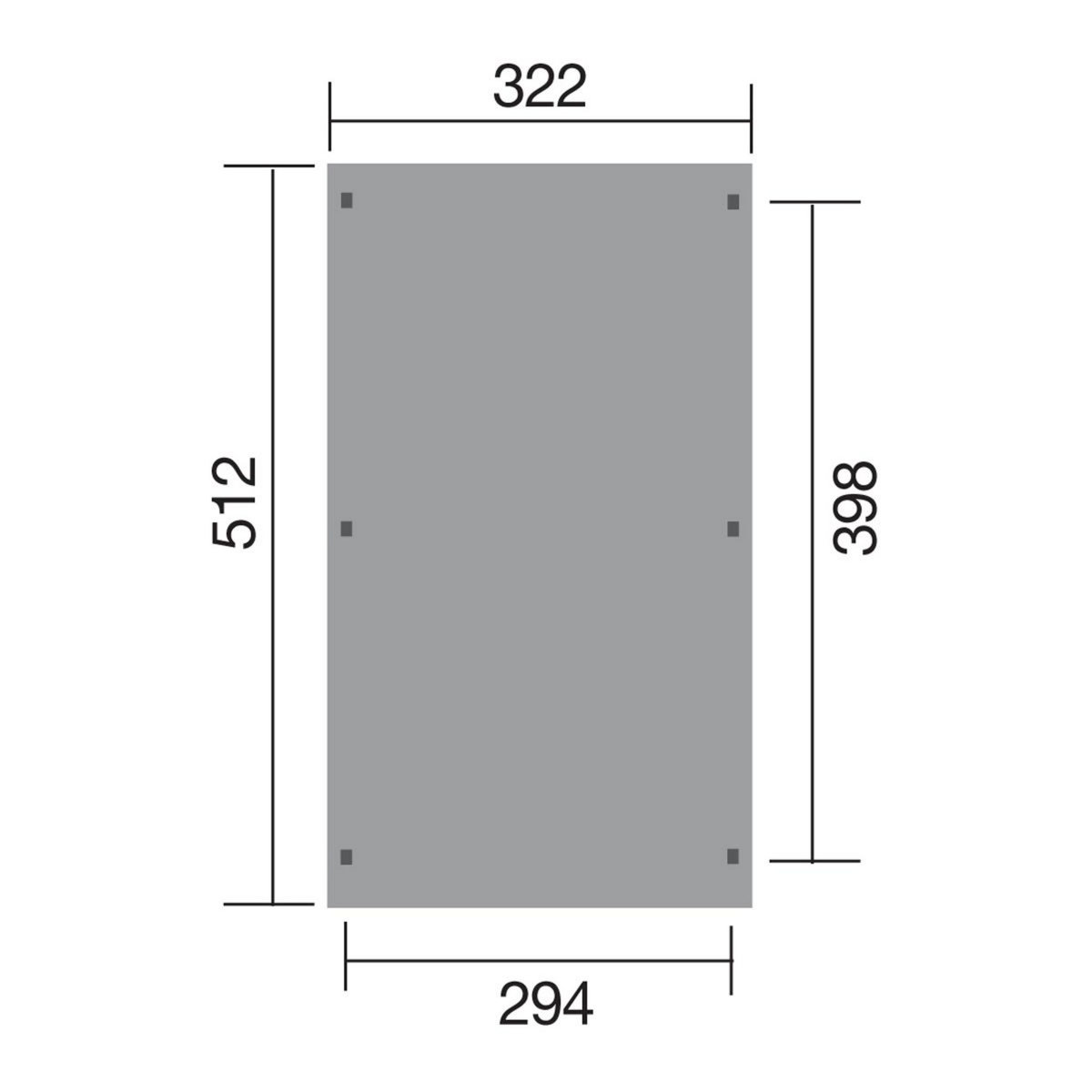 WEKA Carport toit plat - Bois traité autoclave - 16,8m² - 671 T1