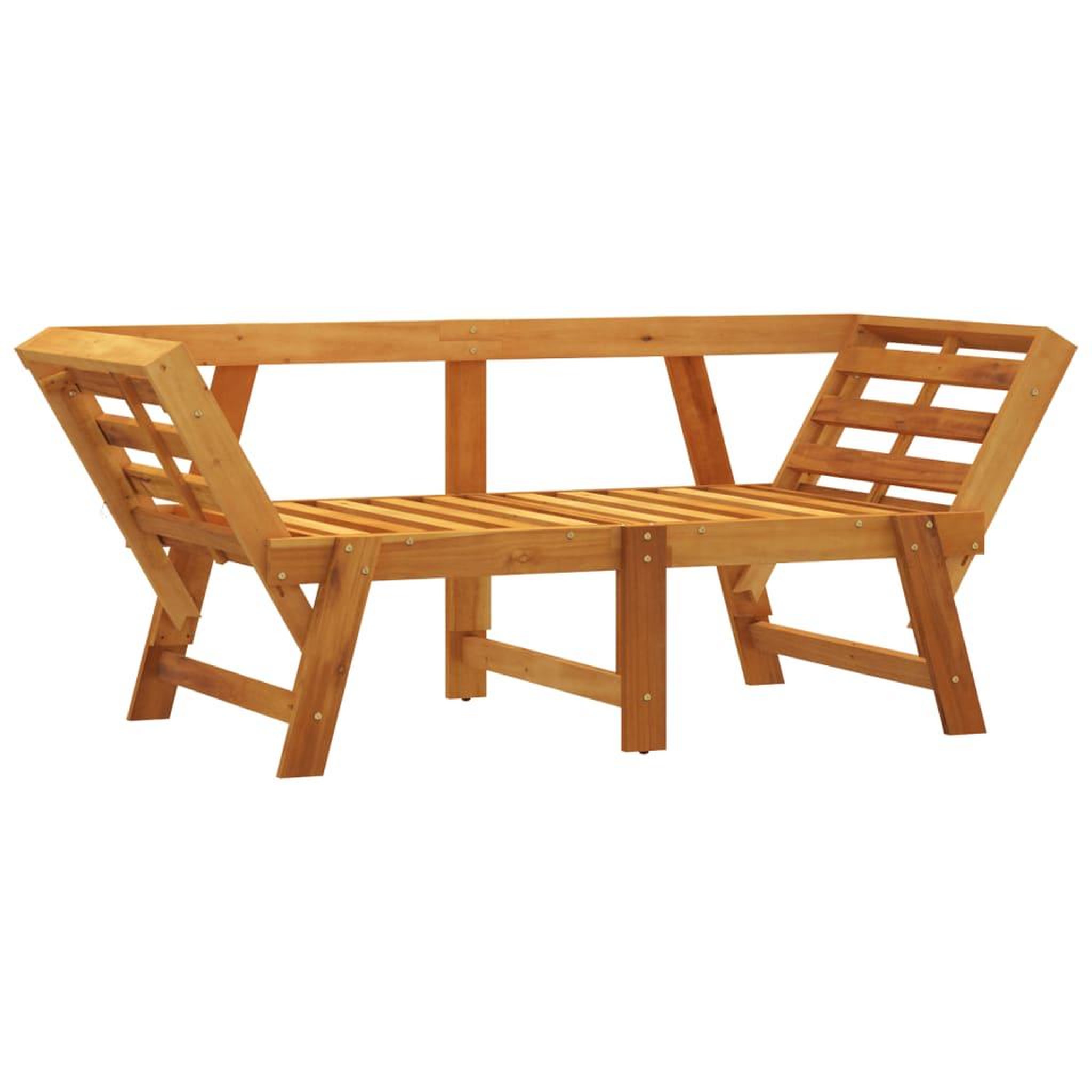 Voir la diapositive 5 : VIDAXL Banc de jardin avec coussins 2 en 1 bois d'acacia massif