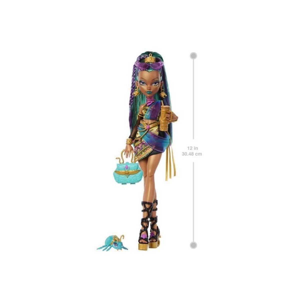 MONSTER HIGH Monster High - Poupée Nefera De Nile - Avec Lavish et 7 accessoires - Monster High - JDR48
