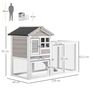Voir la diapositive 3 : PAWHUT Clapier cage à lapins cottage - niche supérieure avec rampe et enclos extérieur - plateau excrément, toit bitumé, 4 portes verrouillables - bois sapin blanc gris