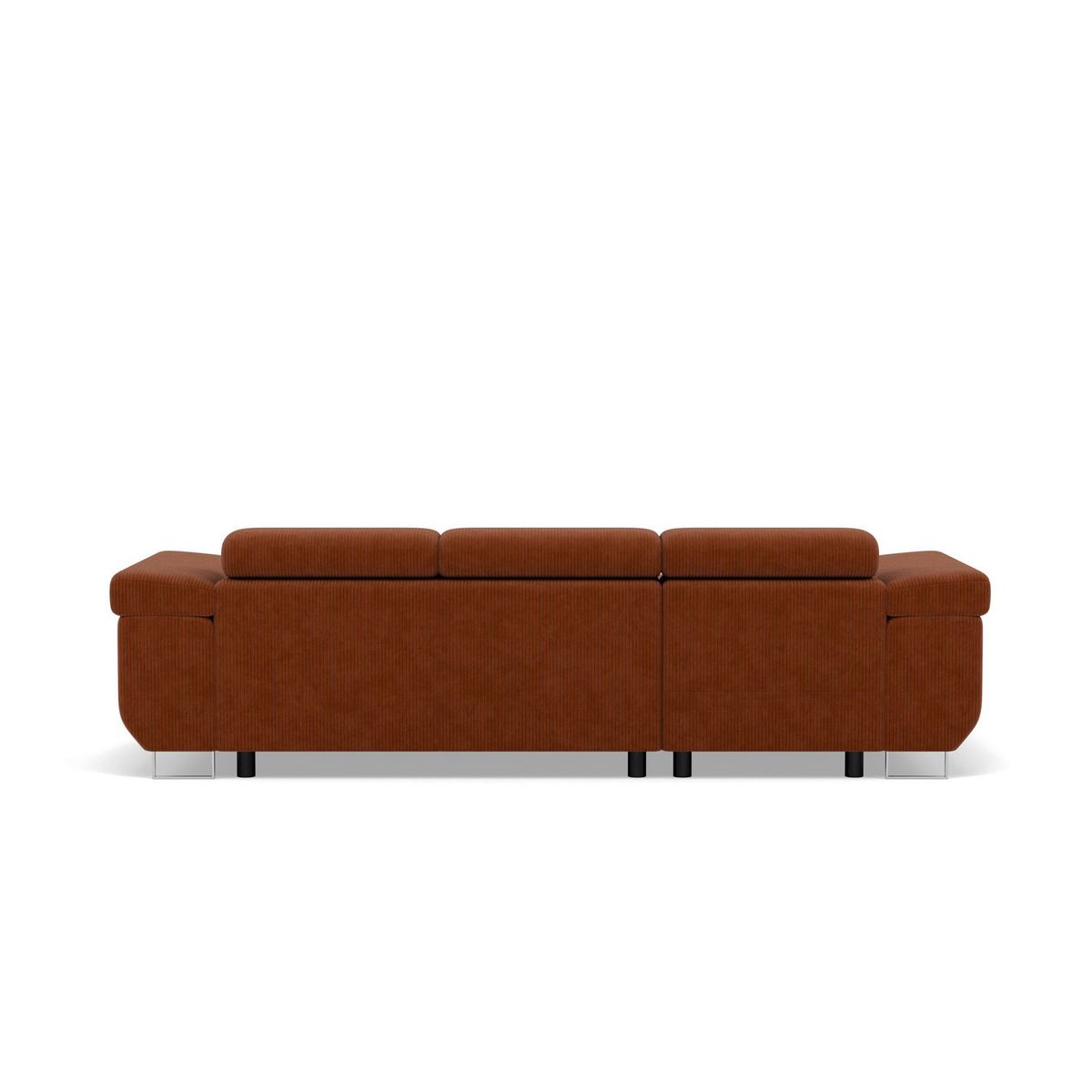 BEST MOBILIER Pablo - canapé d'angle gauche - 6 places - convertible avec coffre et têtières réglables - en velours côtelé