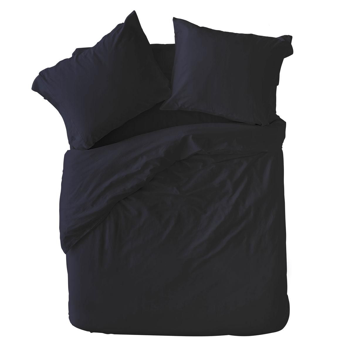 DODO Pack housse de couette + Taie(s) d'oreiller Coton thermorégulé Marine