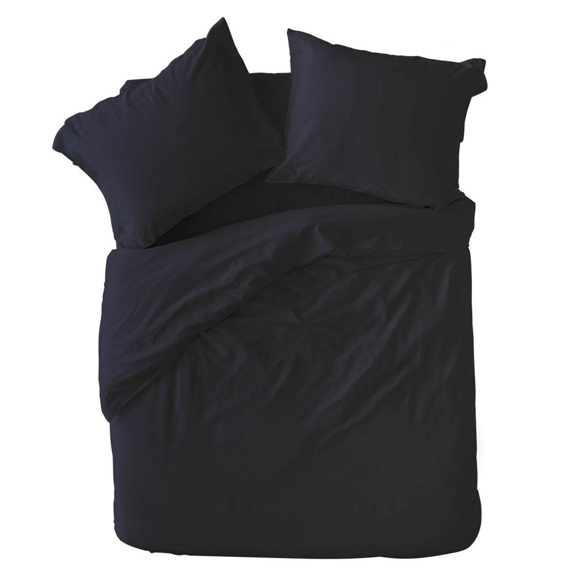 DODO Pack housse de couette + Taie(s) d'oreiller Coton thermorégulé Marine