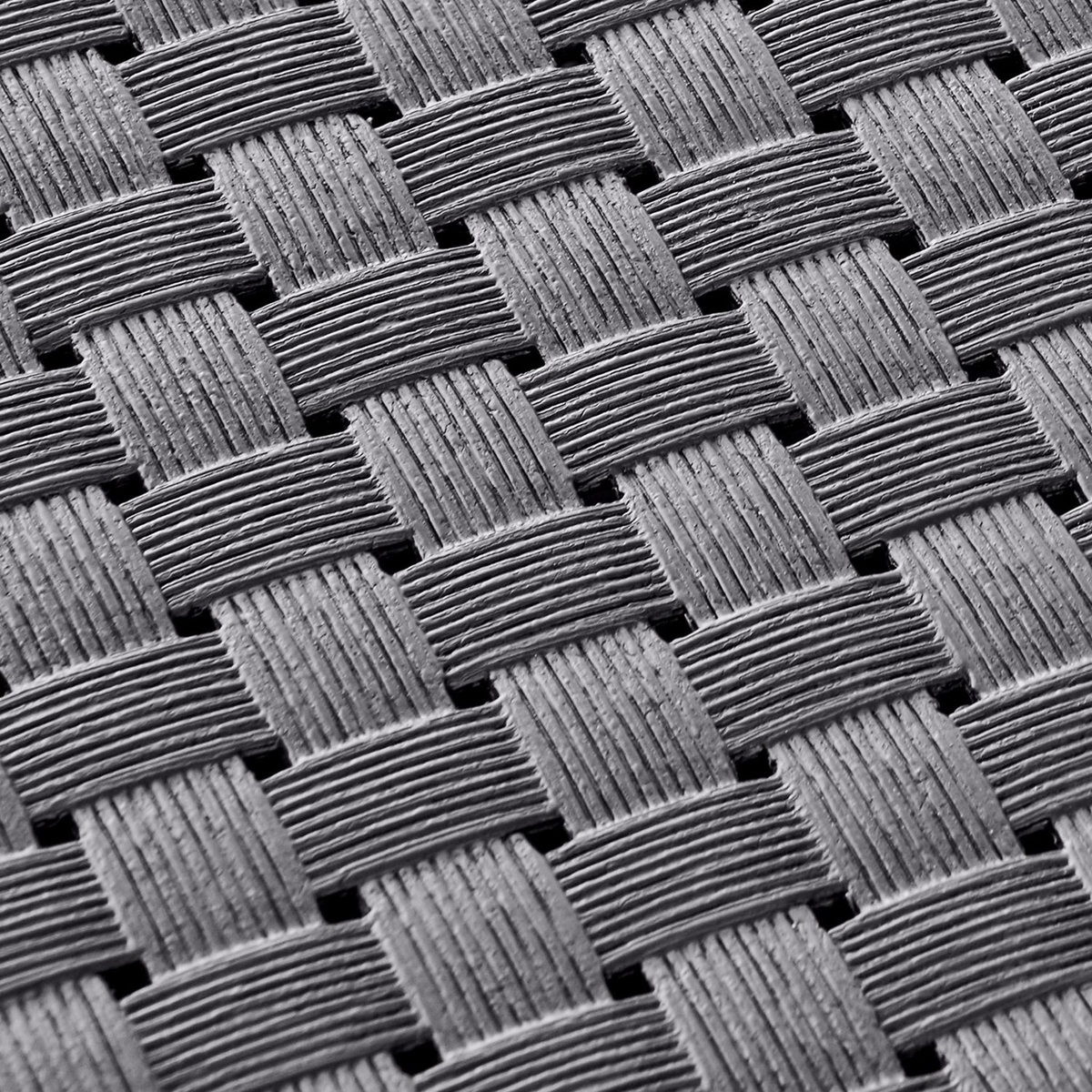 CONCEPT USINE Salon de jardin 2 places effet résine tressée gris ANKARA