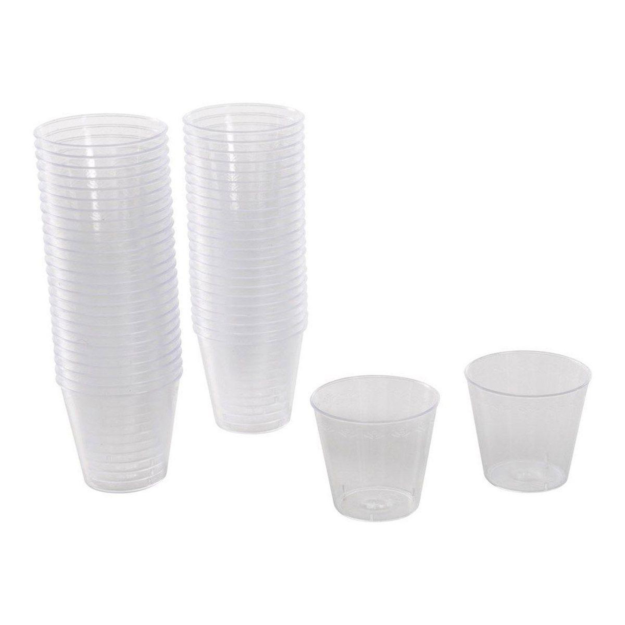 HOMEA Lot de 50 Verrines en Plastique Réutilisable  Basic  30ml Transparent
