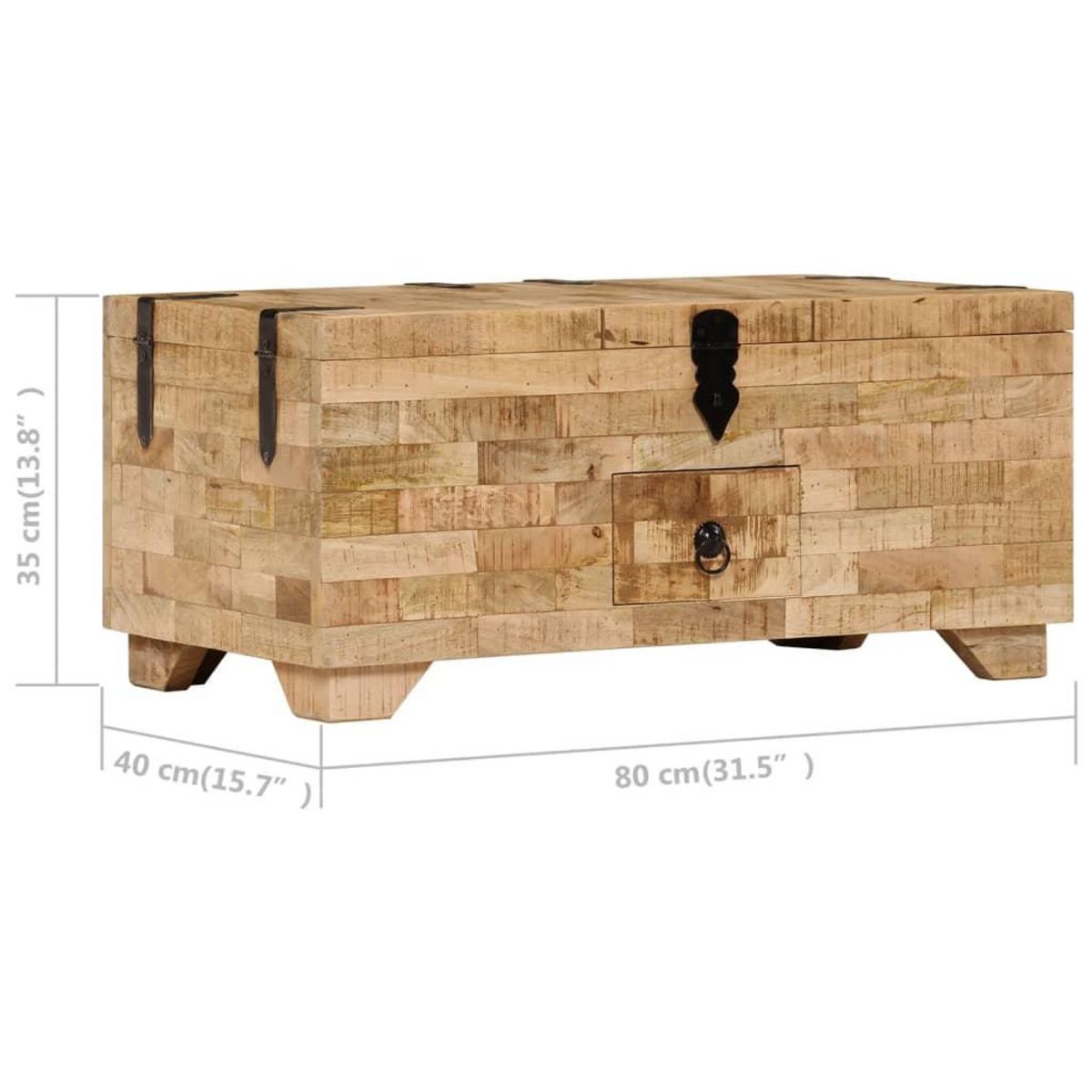 VIDAXL Table basse Bois de manguier massif 80x40x35 cm