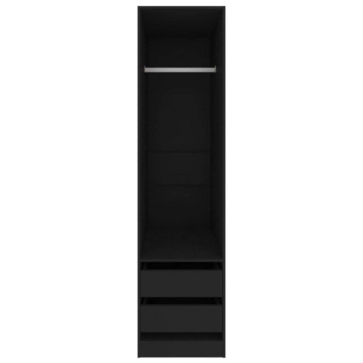 VIDAXL Garde-robe avec tiroirs Noir 50x50x200 cm Bois d'ingenierie