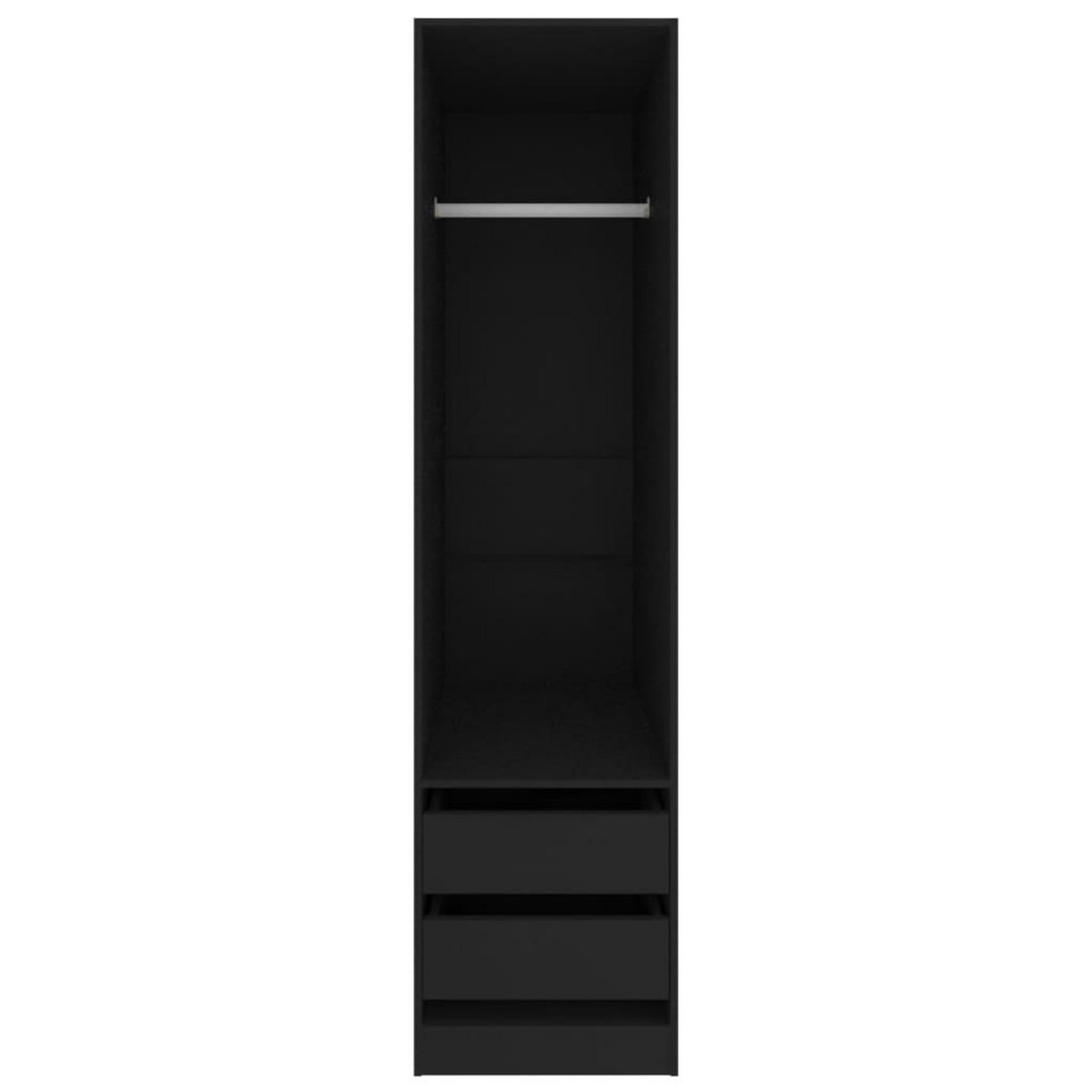 VIDAXL Garde-robe avec tiroirs Noir 50x50x200 cm Bois d'ingenierie