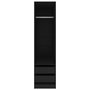 Voir la diapositive 4 : VIDAXL Garde-robe avec tiroirs Noir 50x50x200 cm Bois d'ingenierie
