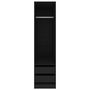 Voir la diapositive 4 : VIDAXL Garde-robe avec tiroirs Noir 50x50x200 cm Bois d'ingenierie