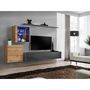 Voir la diapositive 2 : Paris Prix Meuble TV Mural Design  Switch XV  260cm Gris & Naturel
