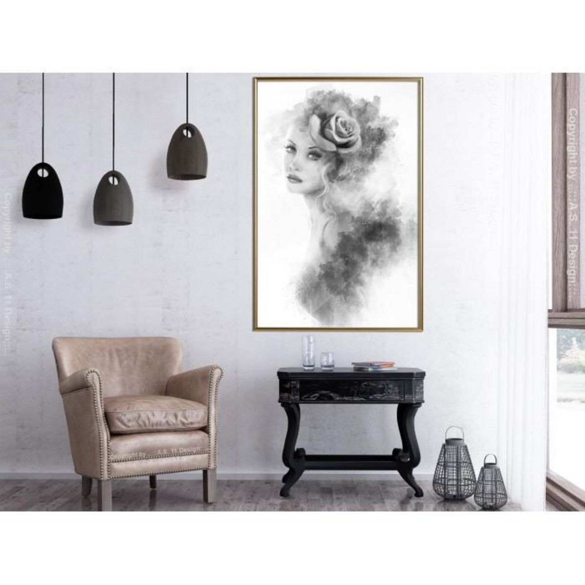 Paris Prix Affiche Murale Encadrée  Mysterious Lady