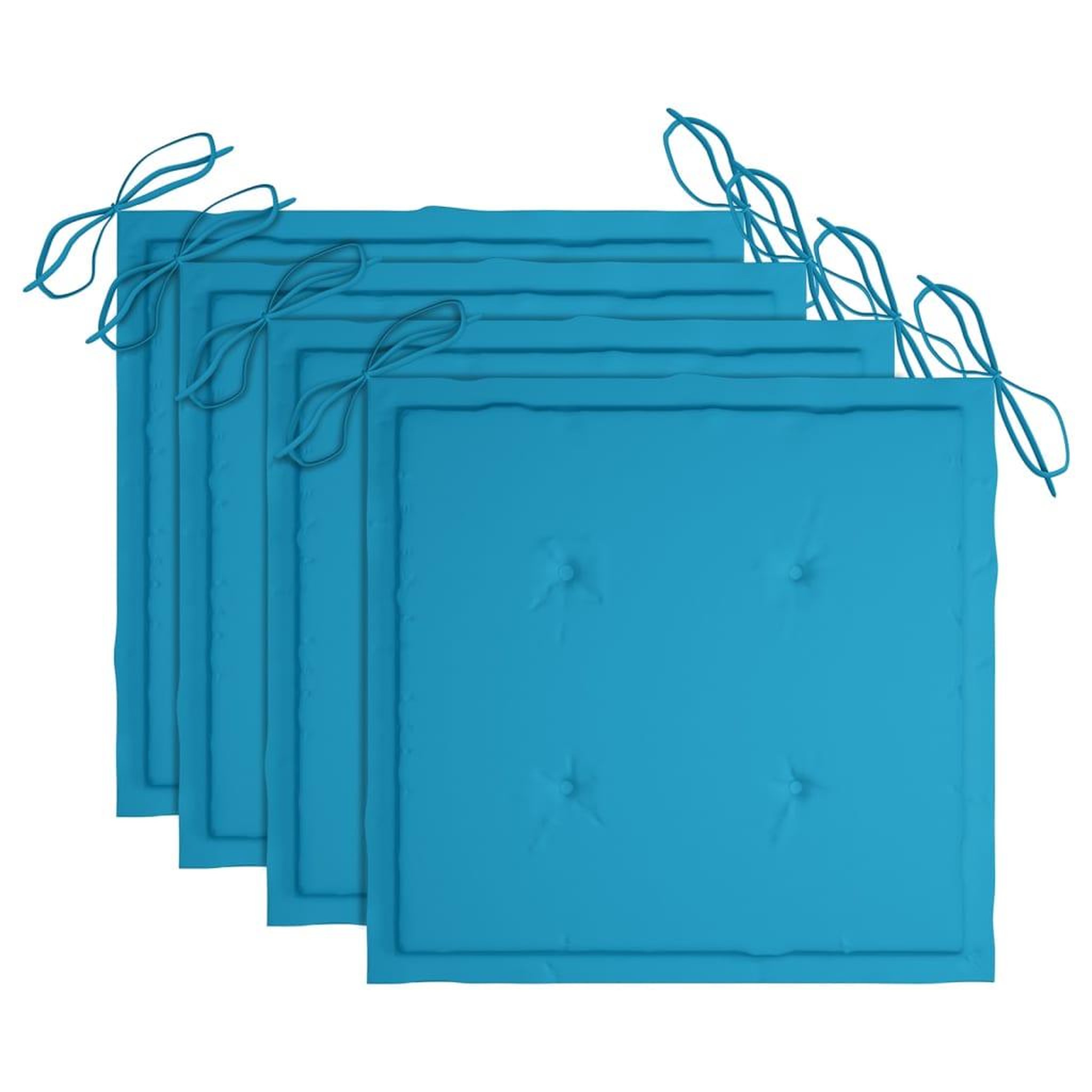 Voir la diapositive 5 : VIDAXL Chaises de jardin lot de 4 et coussins bleu Bois de teck solide