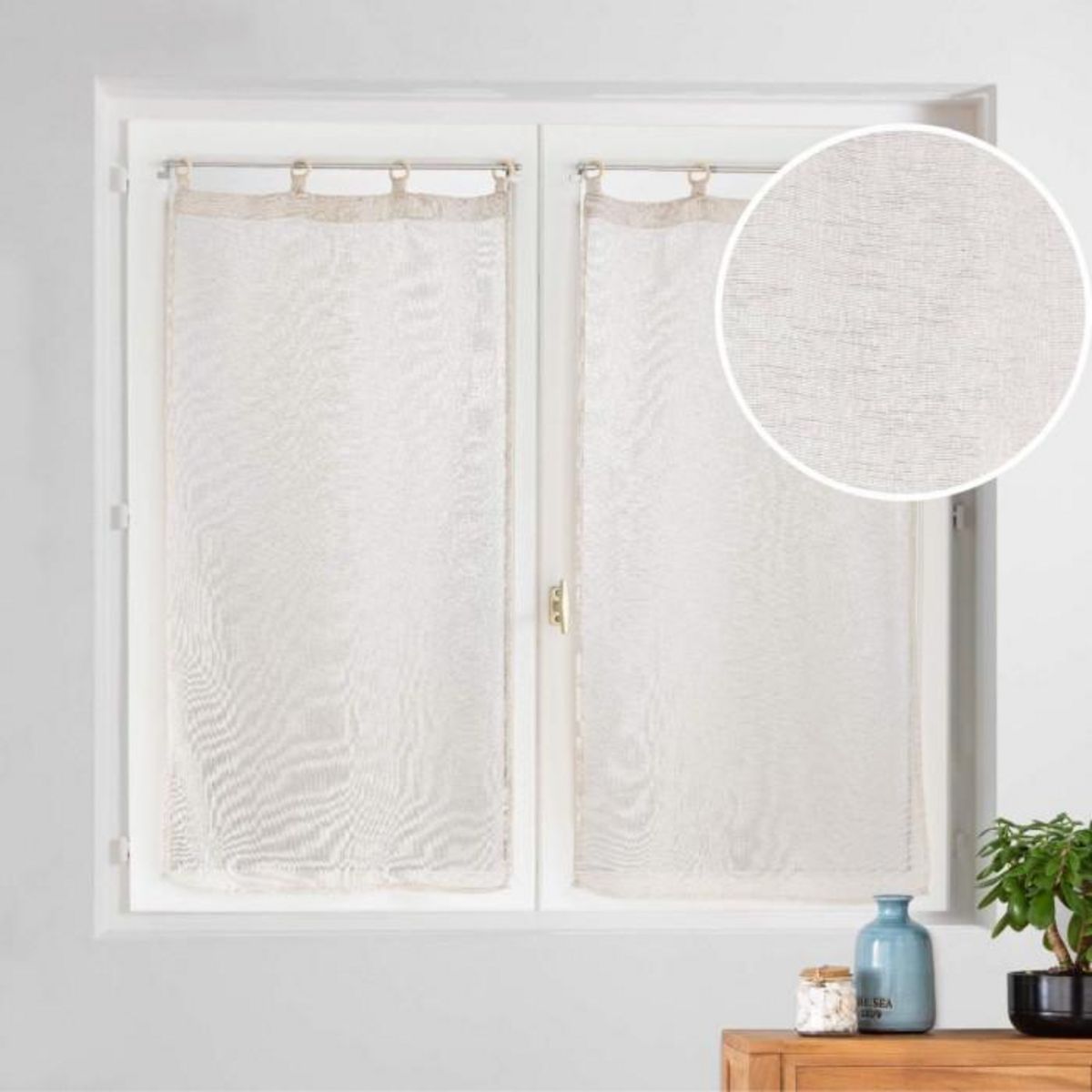 Paris Prix Paire de Voilages à Œillets  Minalisa  60x160cm Lin