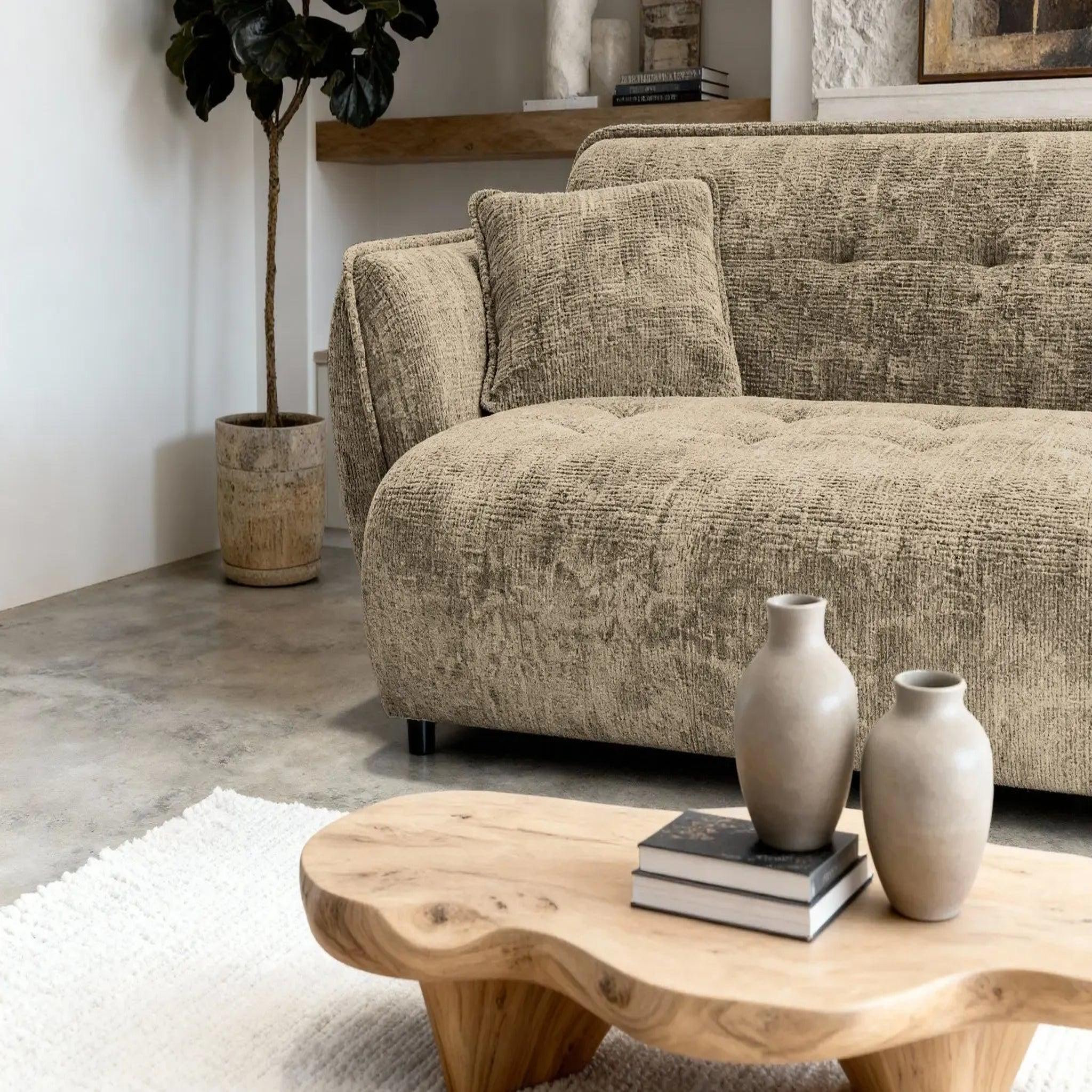 Voir la diapositive 5 : CASANOVA PARIS Mona - canapé droit tissu chenille 3 places