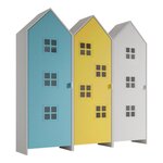 Paris Prix Pack - 3 Armoires Enfant  Casami Bruges  171cm Bleu, Jaune & Blanc