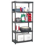 VIDAXL Etagere de rangement a 5 niveaux Noir 91,5x45,7x185cm Plastique