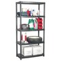 Voir la diapositive 1 : VIDAXL Etagere de rangement a 5 niveaux Noir 91,5x45,7x185cm Plastique