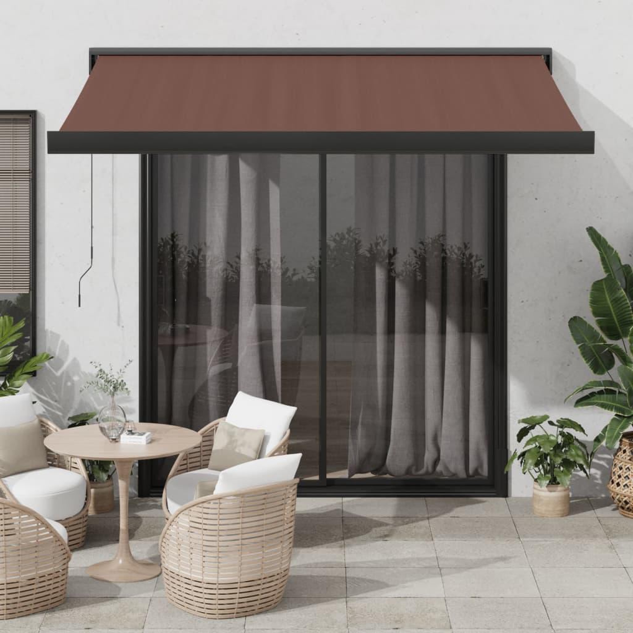 VIDAXL Auvent manuel retractable marron 350x250 cm