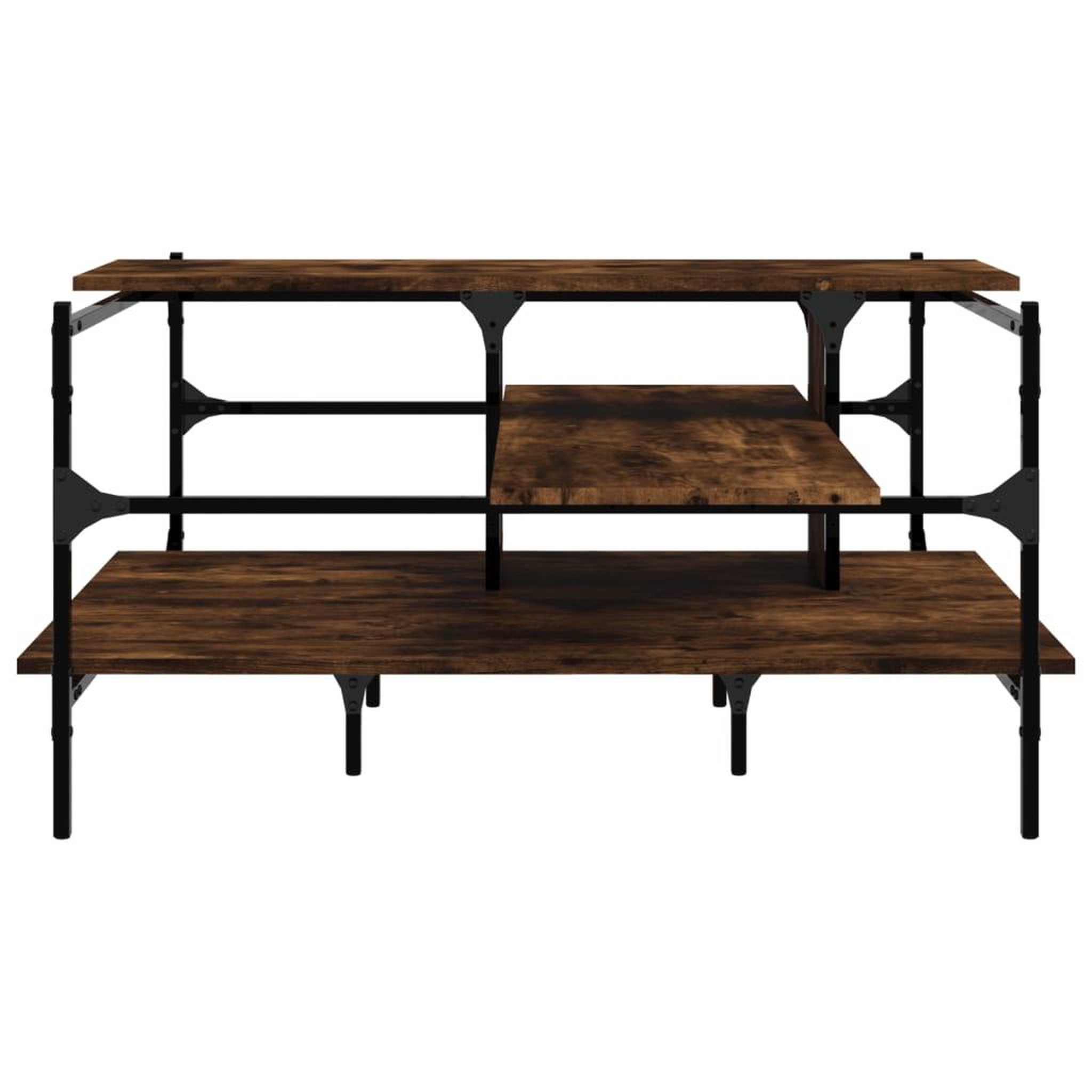 Voir la diapositive 5 : VIDAXL Table basse chene fume 100x100x48,5 cm bois d'ingenierie