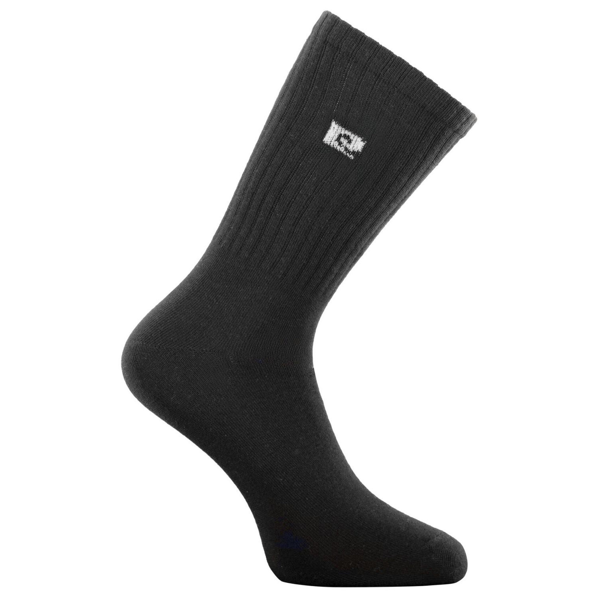Voir la diapositive 2 : PIERRE CARDIN Lot de 6 paires de tennis homme uni logo noir 120 aiguilles spugna