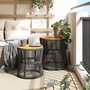Voir la diapositive 3 : VIDAXL Tables d'appoint de jardin 2 pcs dessus en bois gris poly rotin