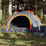 VIDAXL Tente de camping 2 personnes gris et orange liberation rapide