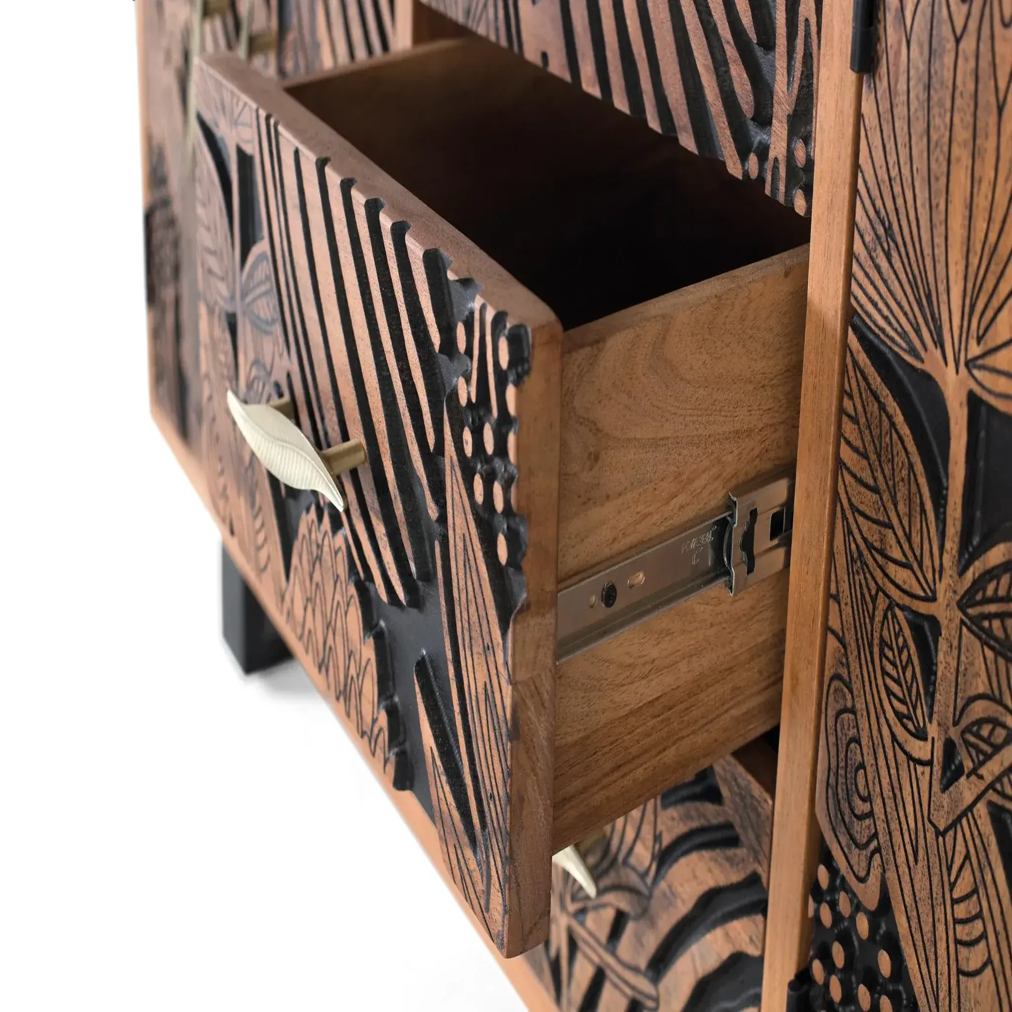 Voir la diapositive 3 : GINER Y COLOMER SL Buffet en bois d'acacia 175cm style ethnique moderne