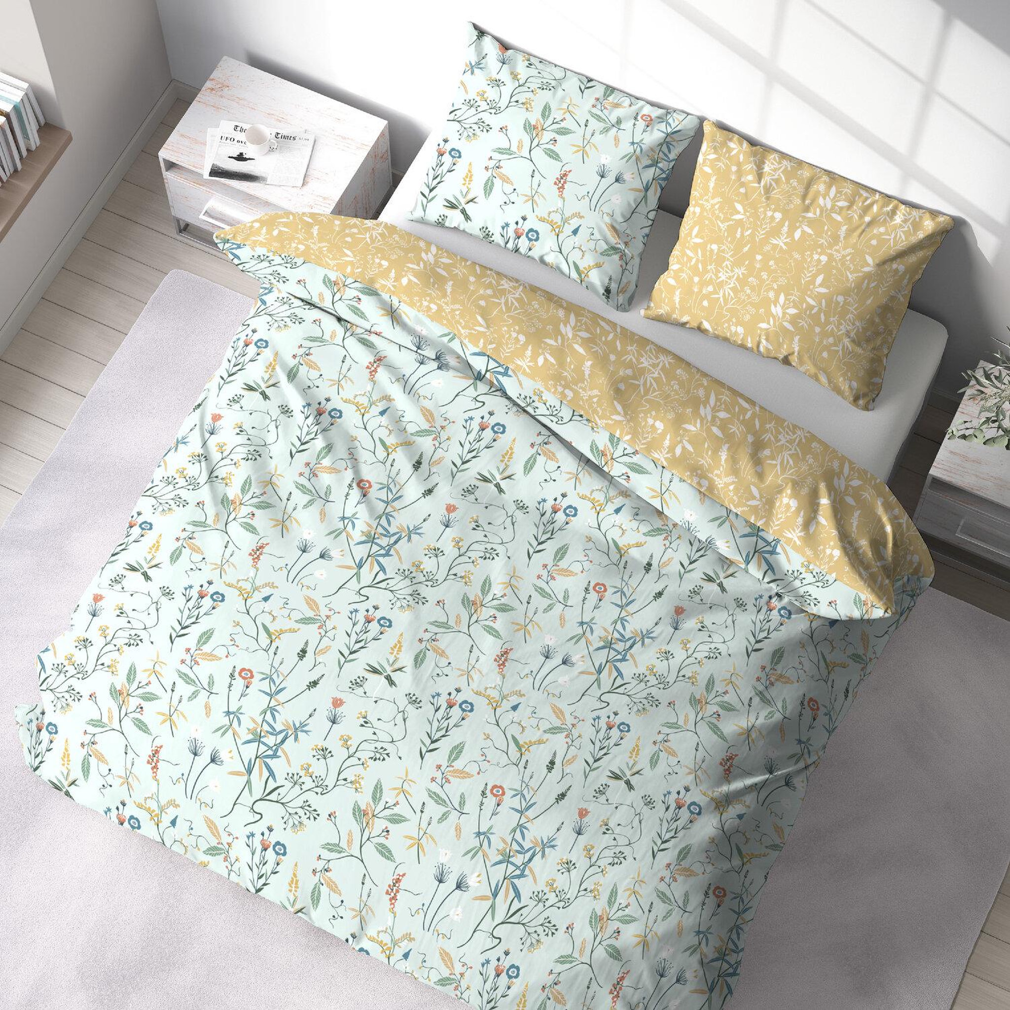 Voir la diapositive 3 : Home collection Parure de couette 3pcs microfibre florissane