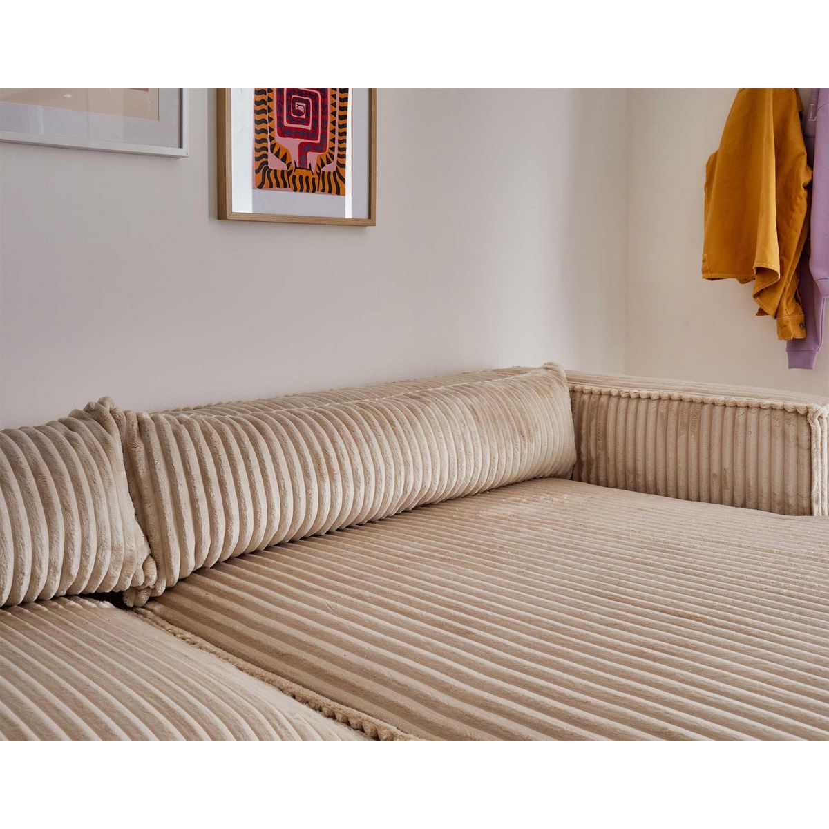 LISA DESIGN Ela - canapé d'angle droit - 4 places - en velours côtelé grosses côtes