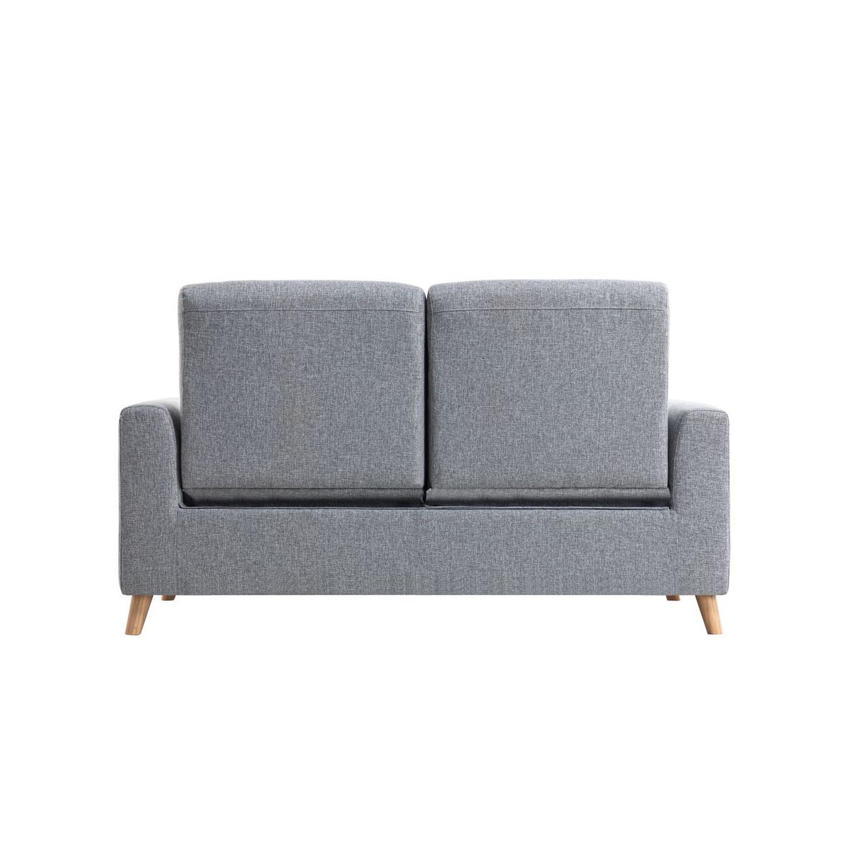 Canapé de relaxation  manuel 2,5 places en tissu coloris gris  et pieds bois hêtre BERKAM