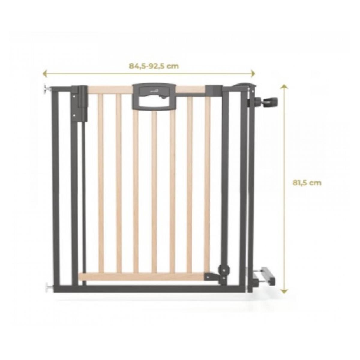 GEUTHER Barrière d'escalier à pression Easylock Plus  bois/métal 84,5 cm - 92,5 cm Nature