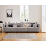 LISA DESIGN Edinburg - canapé modulable 3 places - velours côtelé. Coloris disponibles : Gris