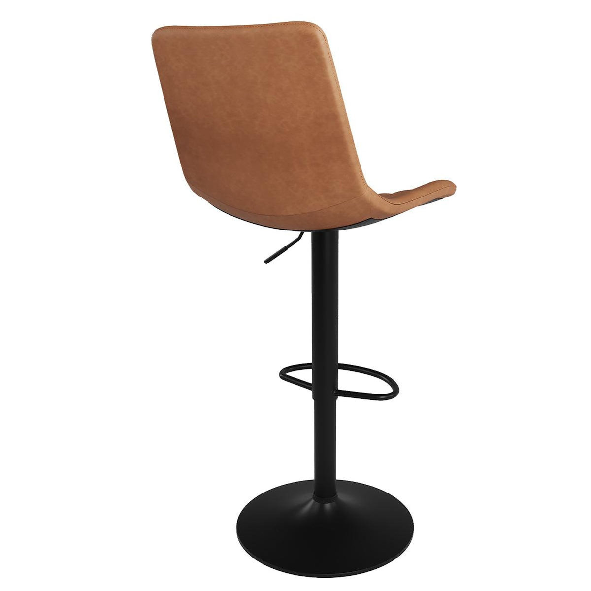 Rendez vous déco Lot de 2 chaises de bar réglables 62,5/83 cm camel en cuir synthétique-Killi