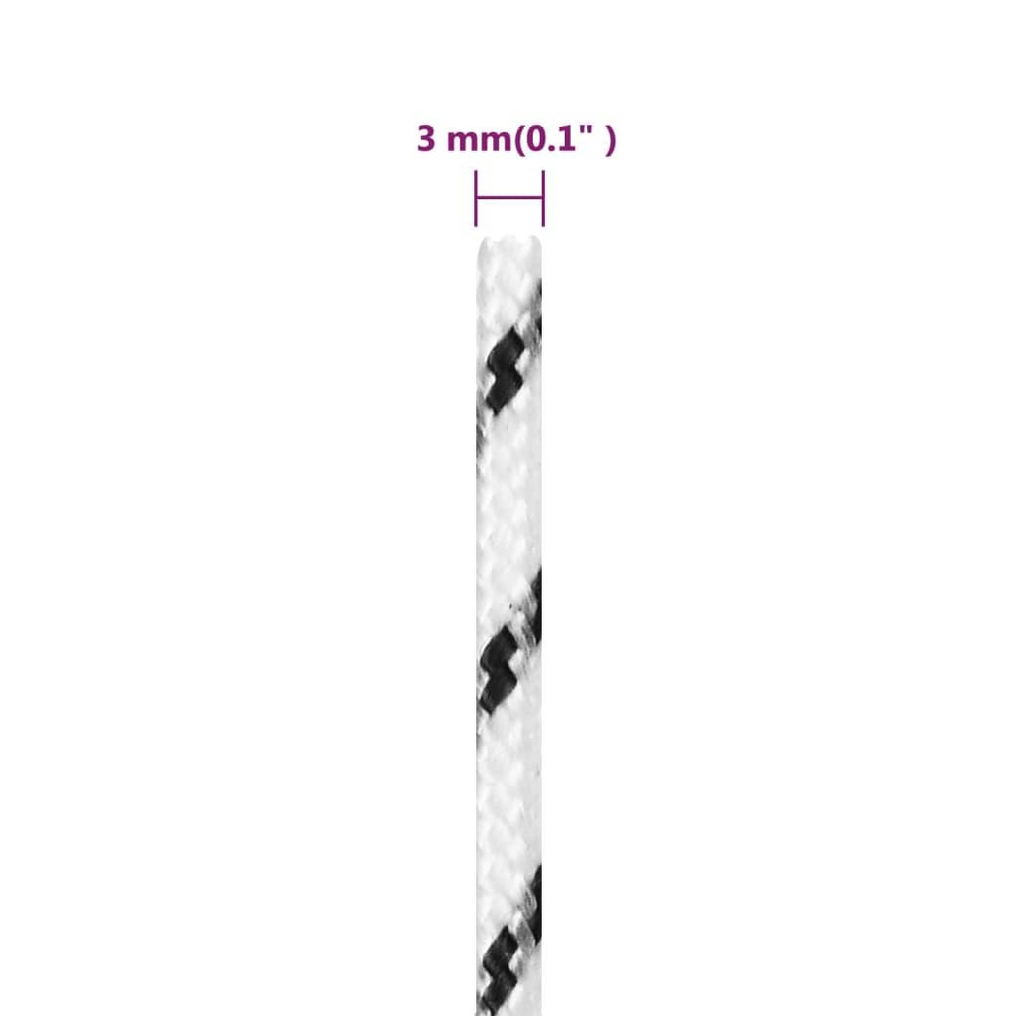 Voir la diapositive 5 : VIDAXL Corde de bateau tresse Blanc 3 mmx500 m Polyester